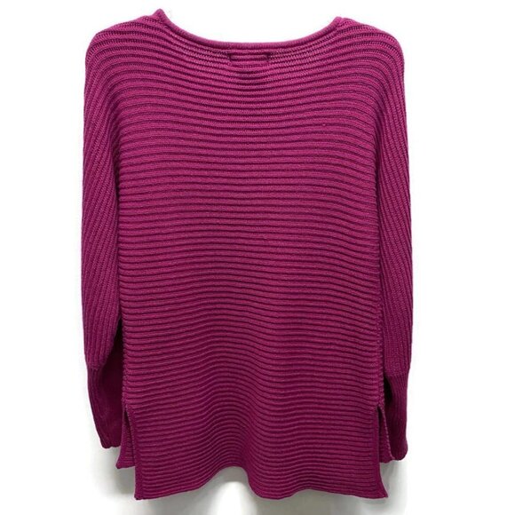 Rachel Zoe Magenta Ribbed Hi-Lo Sweater - Picture 2 of 2
